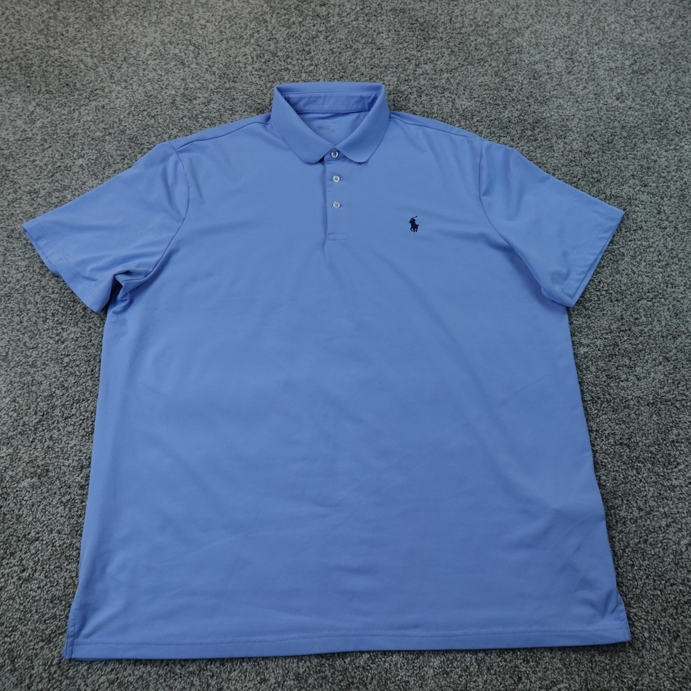 Ralph Lauren Polo Shirt Mens XL Blue Short Sleeve Pony Golf Preppy Performance